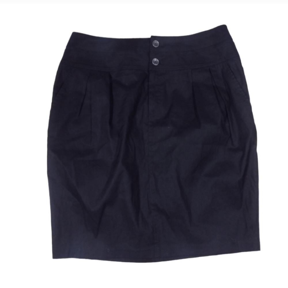 New Lafayette 148 New York Pencil Skirt Size 14 Black Linen Cotton Capsule Work